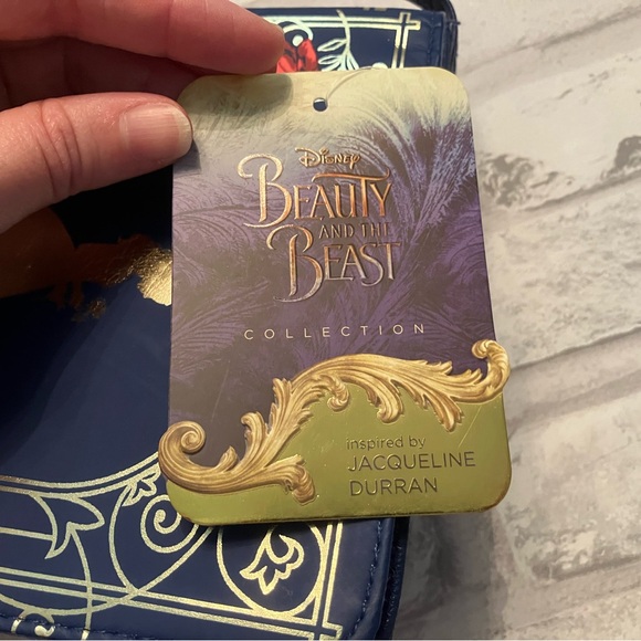 NWT Disney Beauty & the Beast Navy and Gold Book Crossbody Bag - Picture 5 of 5
